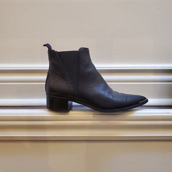 Acne 'Jensen' Ankle Boots in IT37 / US 7. Made in Italy. Black Grained Leather - Picture 2 of 8